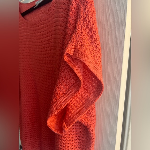 Short Sleeve Sweater Top, Coral, XL - Picture 4 of 5